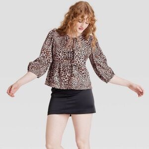 A New Day Target Puff Sleeve Tie Blouse